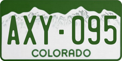 CO license plate AXY095