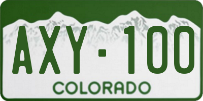 CO license plate AXY100