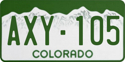 CO license plate AXY105