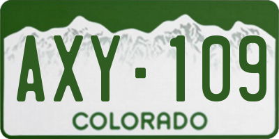 CO license plate AXY109