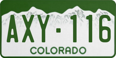 CO license plate AXY116