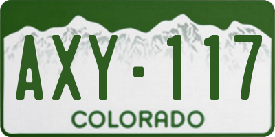 CO license plate AXY117