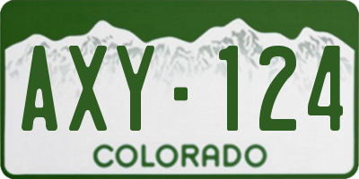 CO license plate AXY124