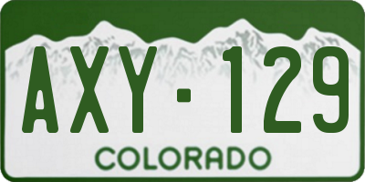 CO license plate AXY129