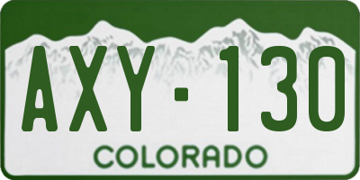 CO license plate AXY130