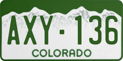 CO license plate AXY136