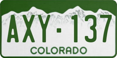 CO license plate AXY137