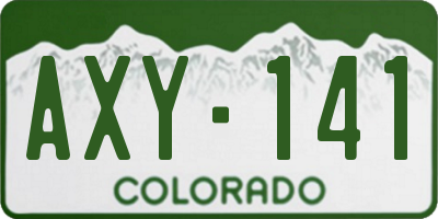CO license plate AXY141