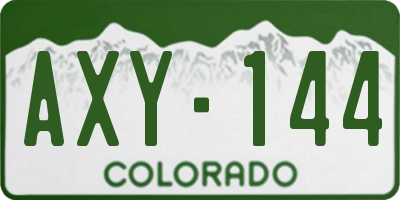 CO license plate AXY144