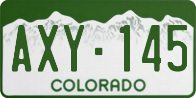 CO license plate AXY145