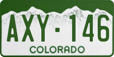 CO license plate AXY146
