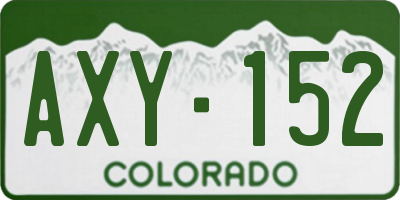 CO license plate AXY152