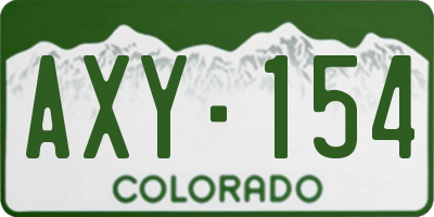 CO license plate AXY154