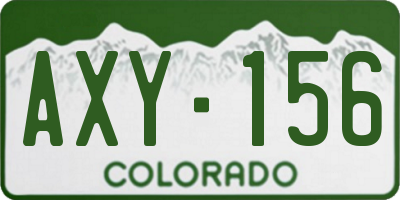 CO license plate AXY156