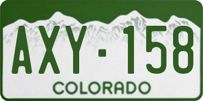 CO license plate AXY158