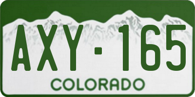 CO license plate AXY165