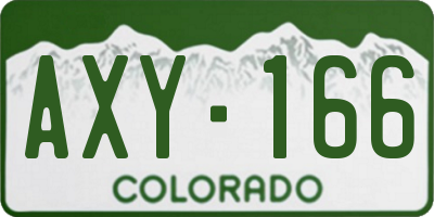 CO license plate AXY166