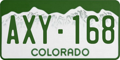 CO license plate AXY168
