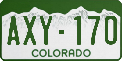 CO license plate AXY170