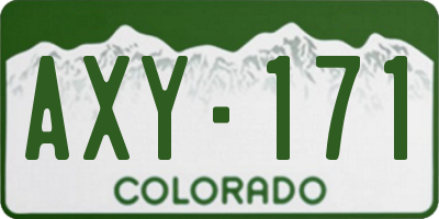 CO license plate AXY171