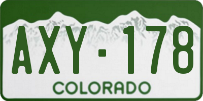 CO license plate AXY178