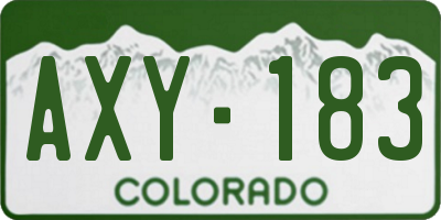 CO license plate AXY183
