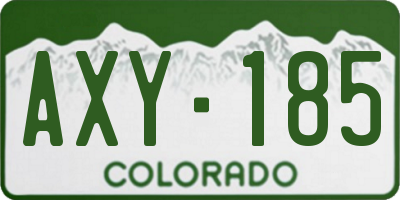 CO license plate AXY185