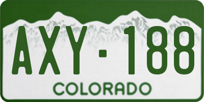 CO license plate AXY188