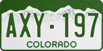 CO license plate AXY197