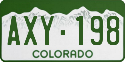CO license plate AXY198