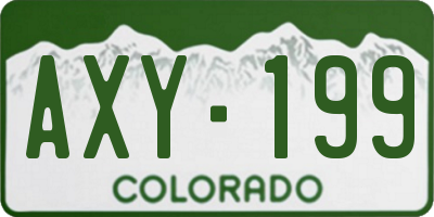 CO license plate AXY199
