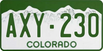 CO license plate AXY230