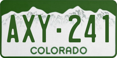 CO license plate AXY241