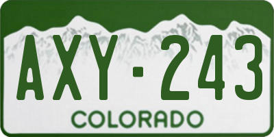 CO license plate AXY243