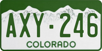 CO license plate AXY246