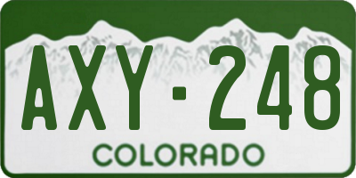 CO license plate AXY248