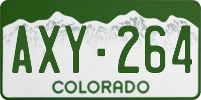 CO license plate AXY264