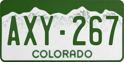 CO license plate AXY267