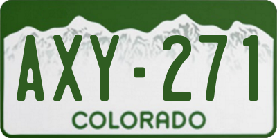 CO license plate AXY271