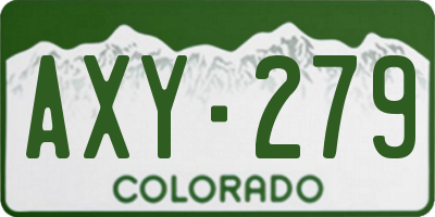 CO license plate AXY279