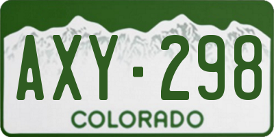 CO license plate AXY298