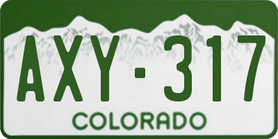 CO license plate AXY317