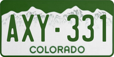 CO license plate AXY331