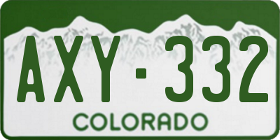 CO license plate AXY332