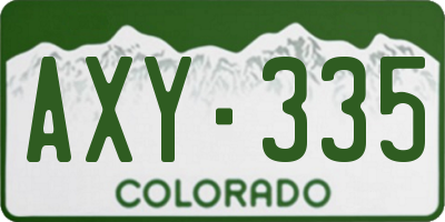 CO license plate AXY335