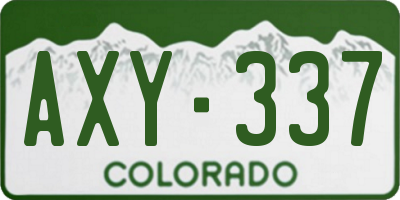 CO license plate AXY337