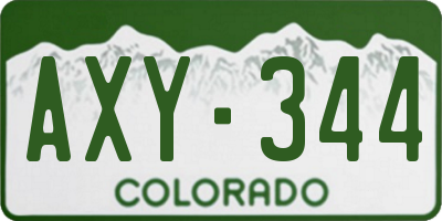 CO license plate AXY344