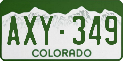 CO license plate AXY349