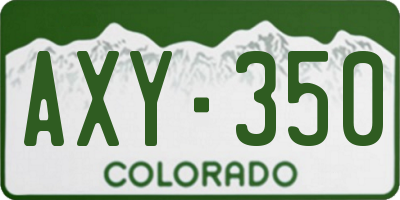 CO license plate AXY350