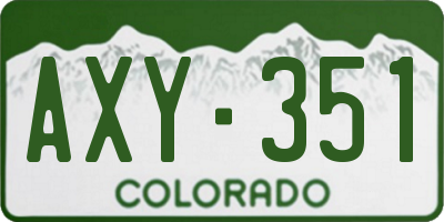 CO license plate AXY351